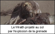 Le wraith projet au sol par l'explosion de la grenade